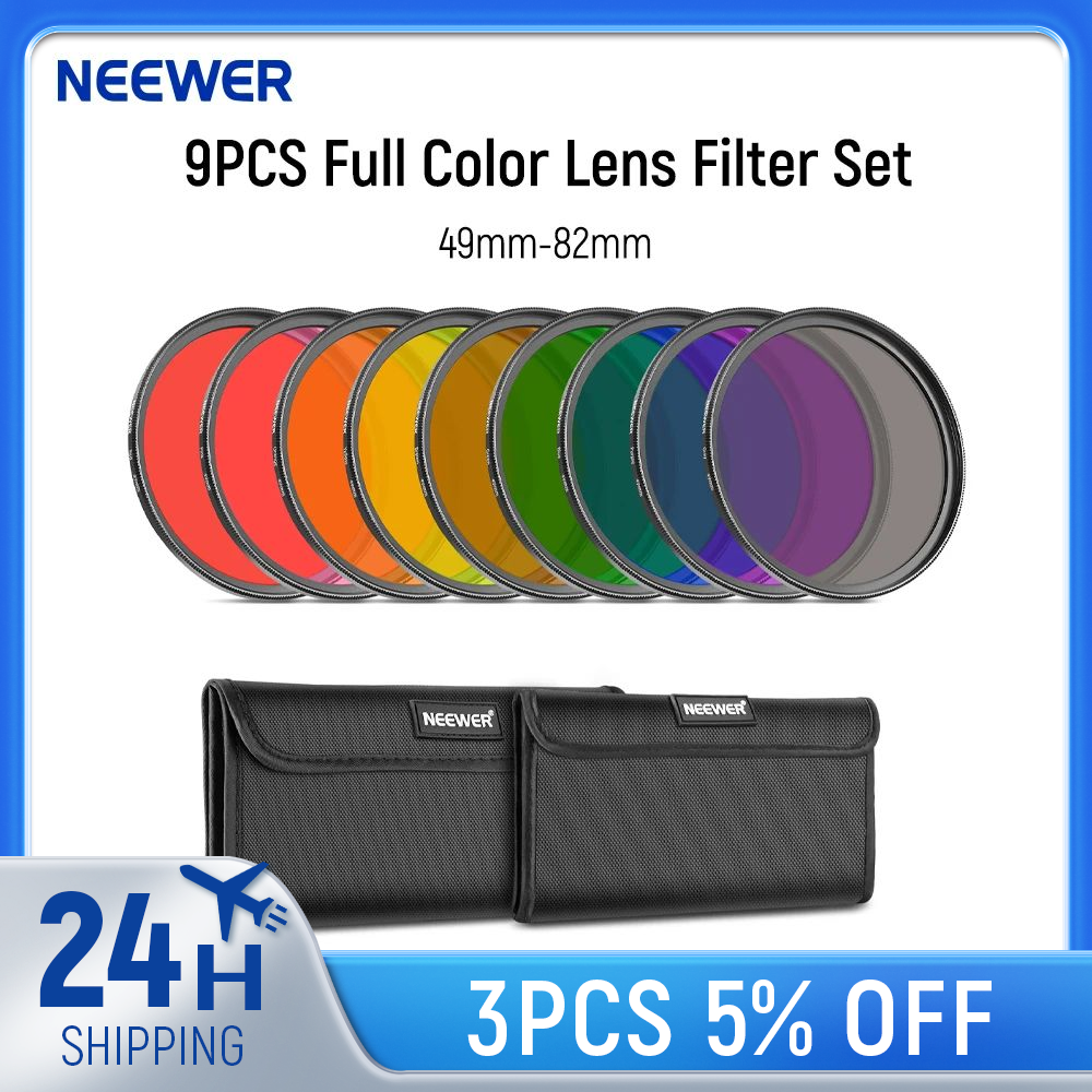 Photography Yellow Filter - NEEWER 9PCS Full Color Lens Filter