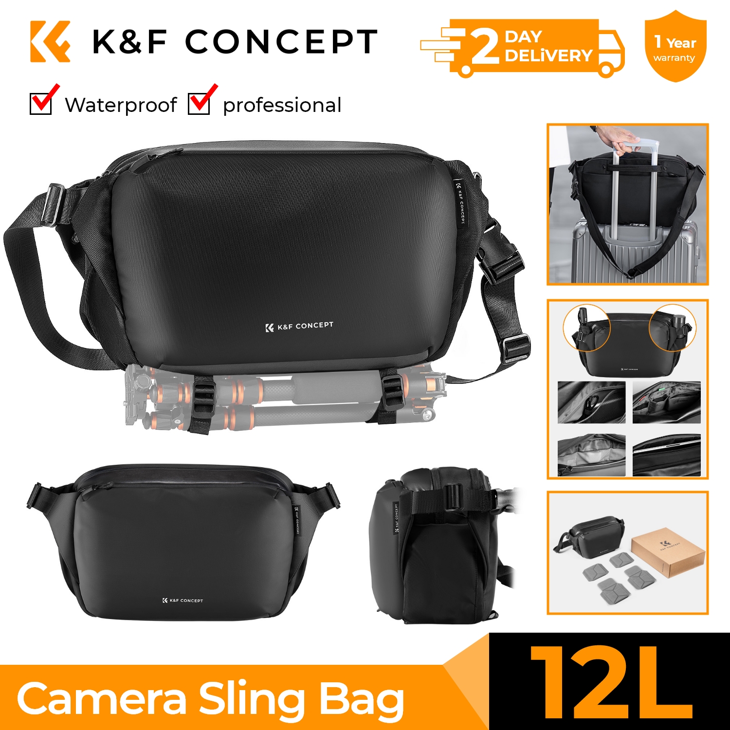 Lens Case Pouch - K&F CONCEPT 12L/10L Camera Sling Bag