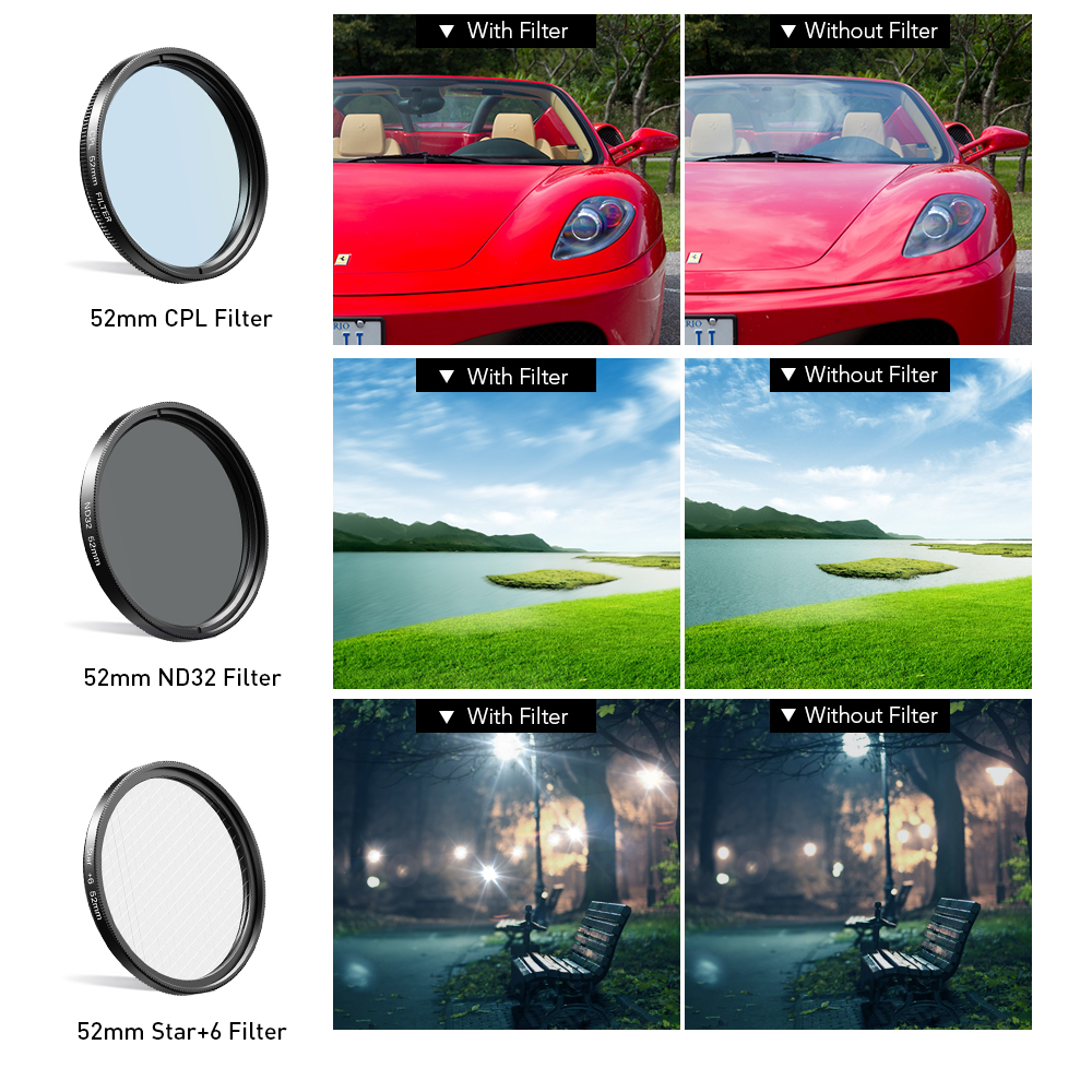 APEXEL 52mm 7in1 Gradual Filte - Photography Yellow Filter recensie en prijs