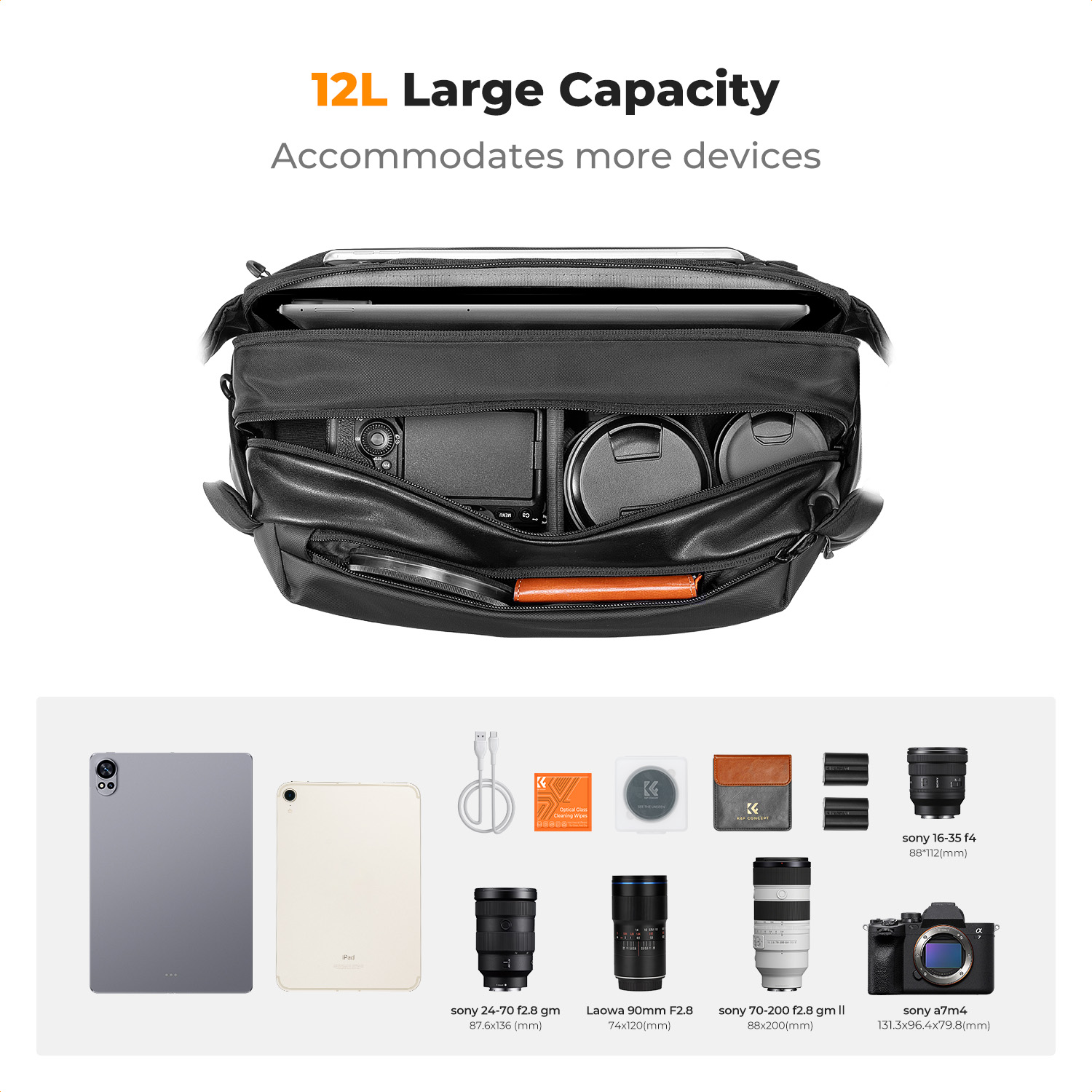 K&F CONCEPT 12L/10L Camera Sli - Lens Case Pouch recensie en prijs