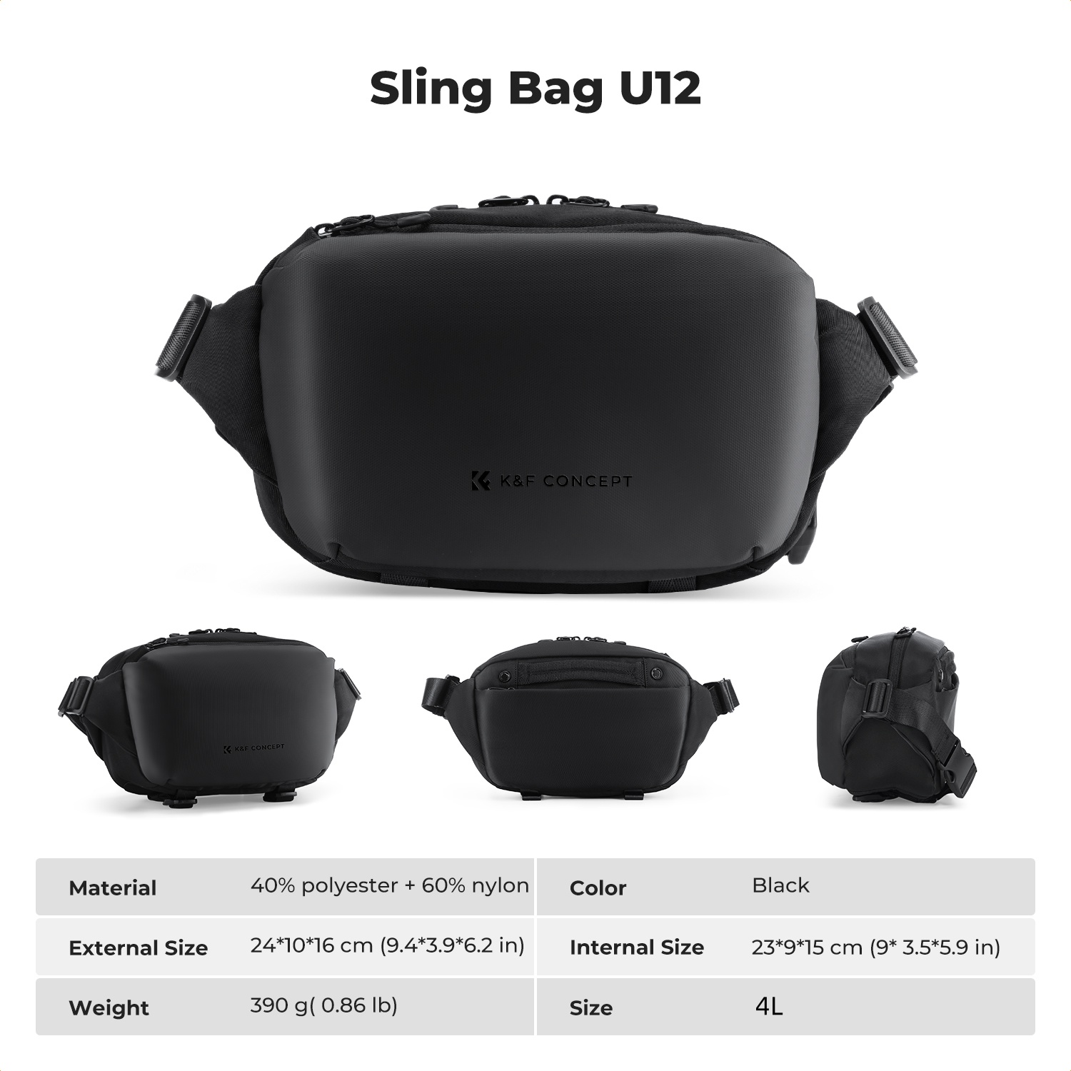 K&F CONCEPT 4L Camera Sling Ba - Lens Case Pouch recensie en prijs