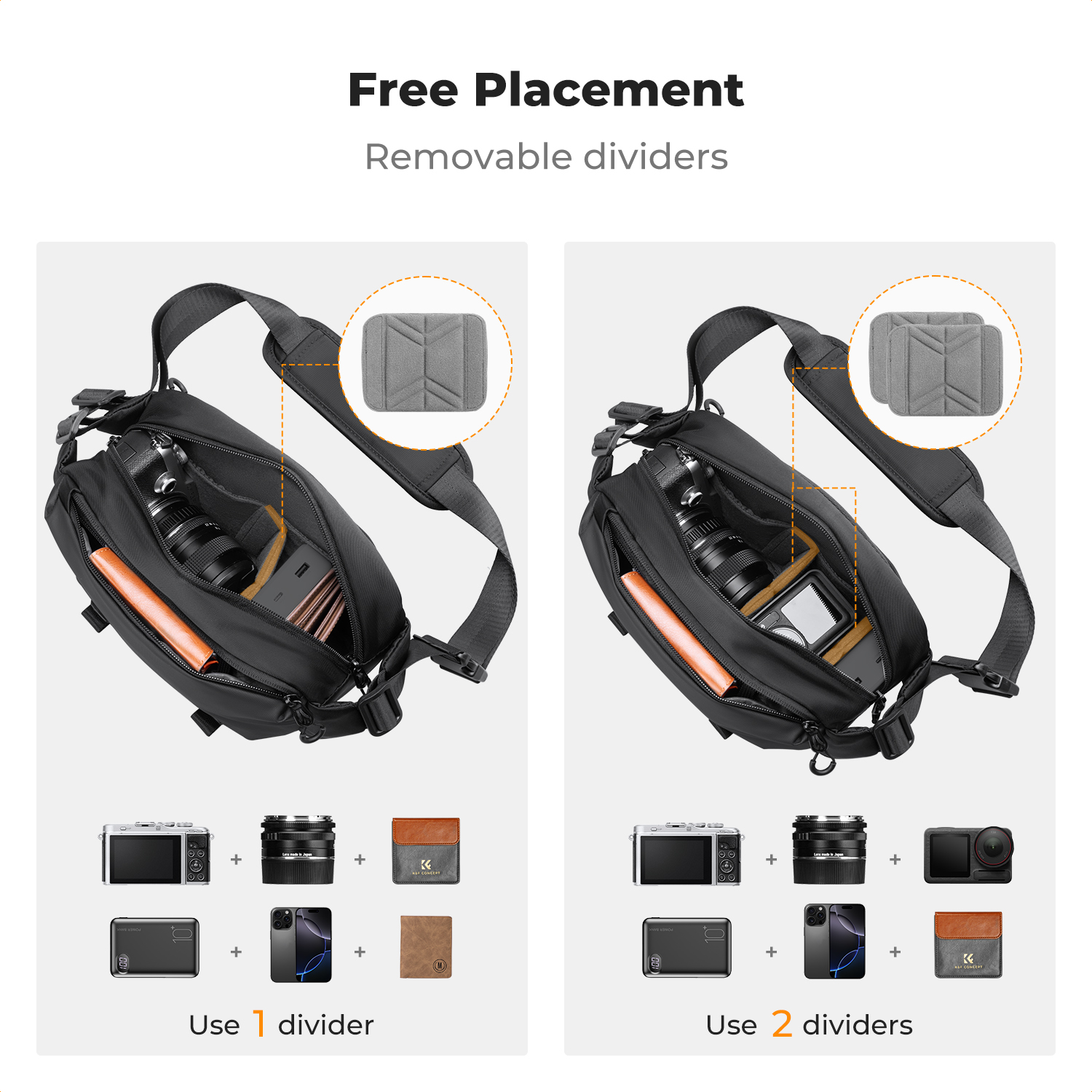 K&F CONCEPT 4L Camera Sling Ba - Lens Case Pouch recensie en prijs